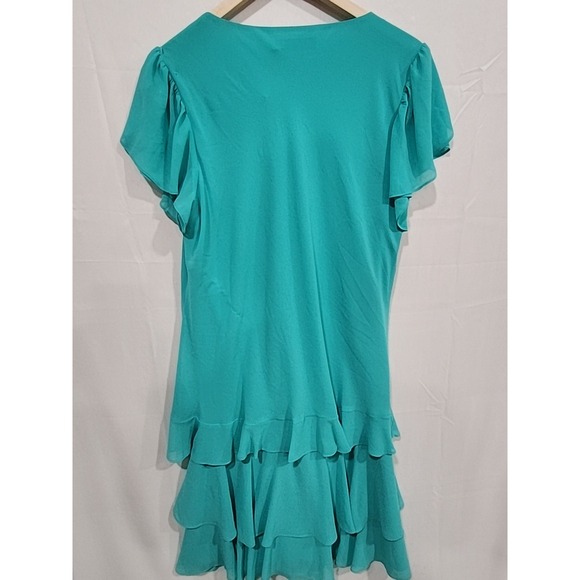 Lauren Ralph Lauren Dress NWT‎ Womens Size 12 Turquoise, Ruffled - Picture 12 of 12
